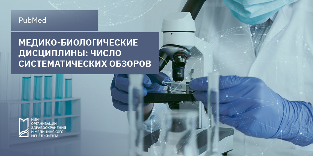 Количественное распределение систематических обзоров по 10 медико-биологическим дисциплинам