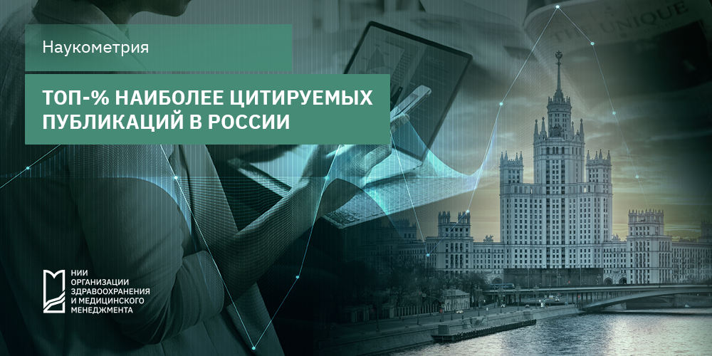 Количественное и долевое распределение публикаций по медицине в ТОП-% наиболее цитируемых для России